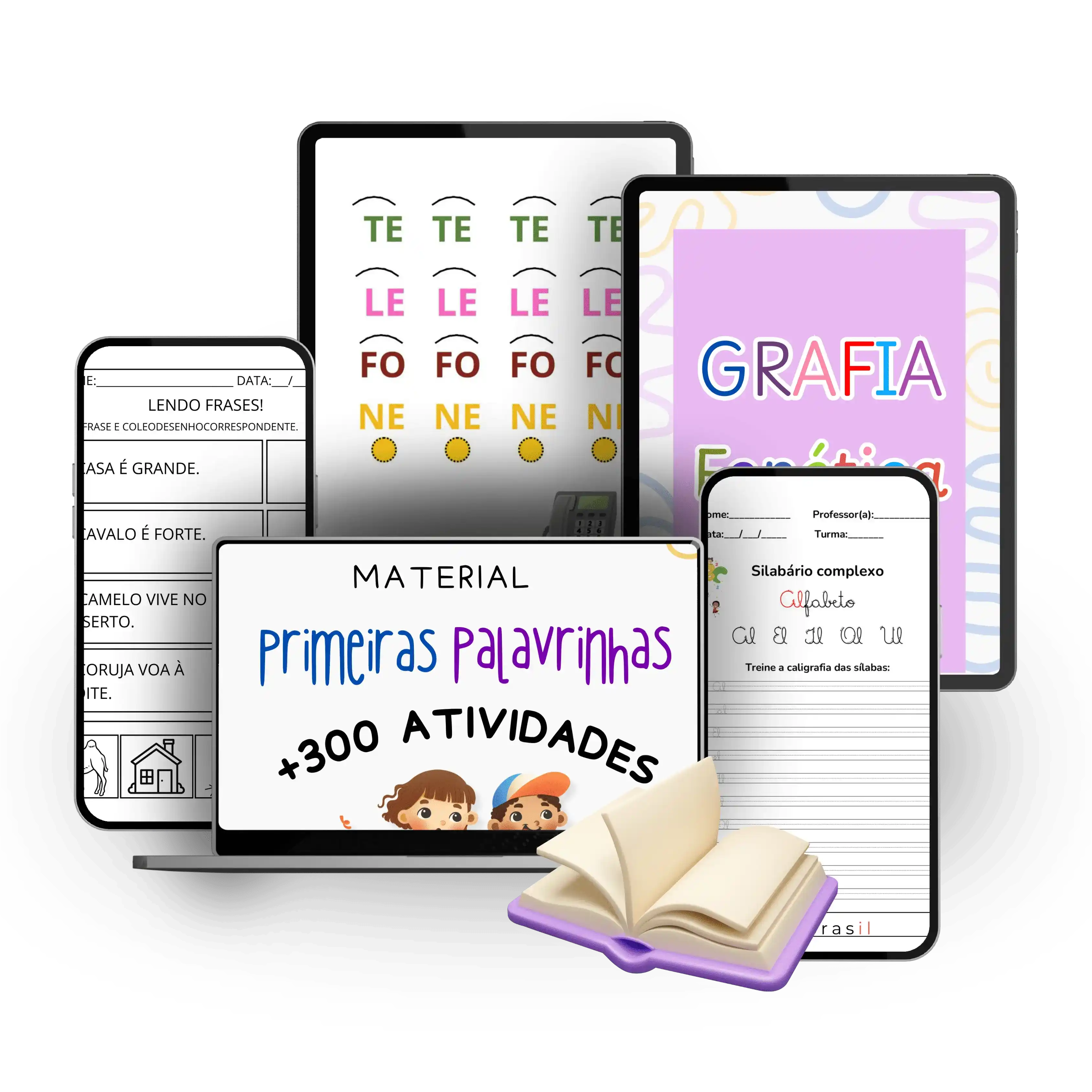 Mockup do material Primeiras Palavrinhas