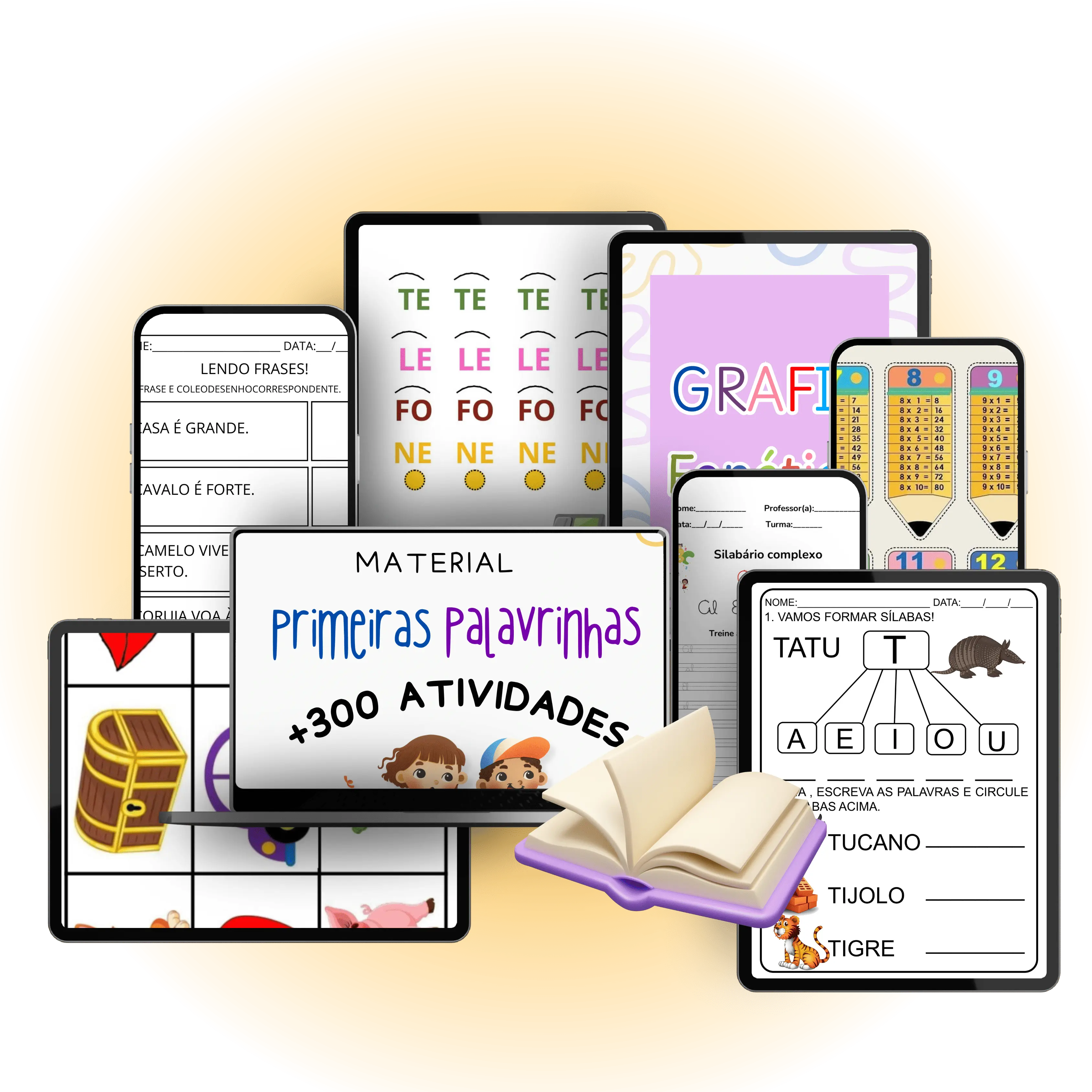 Mockup do material Premium Primeiras Palavrinhas
